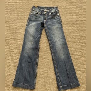 dark wash: ariat trouser; size 28 regular